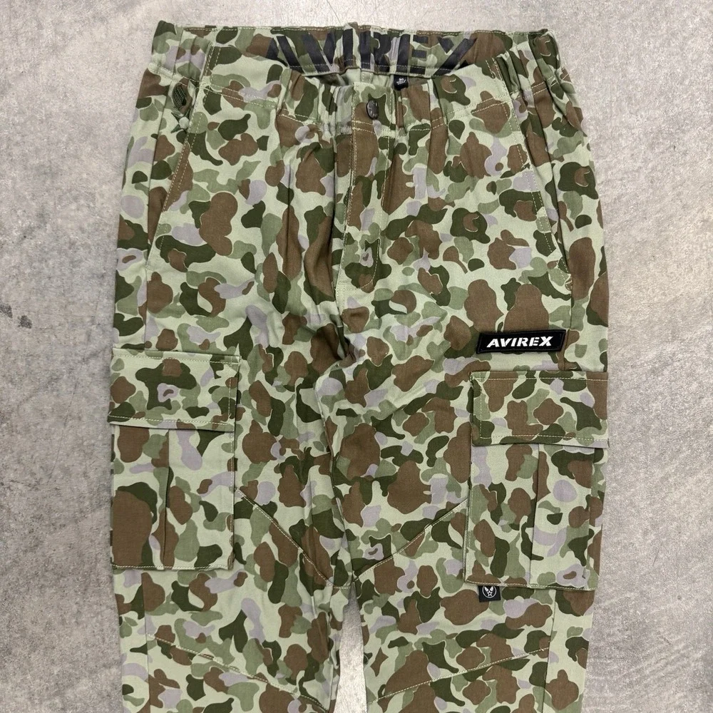 Avirex Pants Mens 30x30 Camouflage Cargo Pockets Frog Print Fly Pants